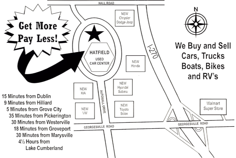 Hatfield Used Car Center location map