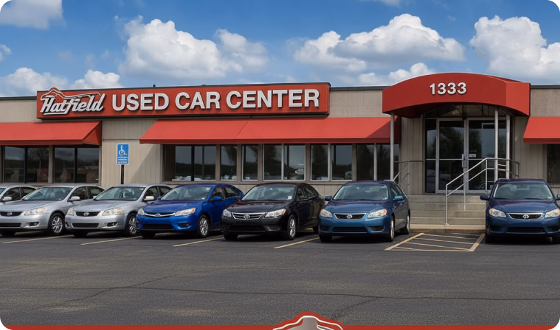 Hatfield Used Car Center lot on Auto Mall Dr, Columbus, Ohio